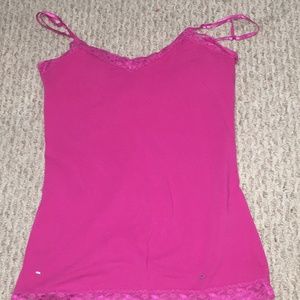 Cute pink lace cami, women large.